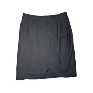 The J. Peterman Company Woman's Button Front Wool Pencil Skirt 12